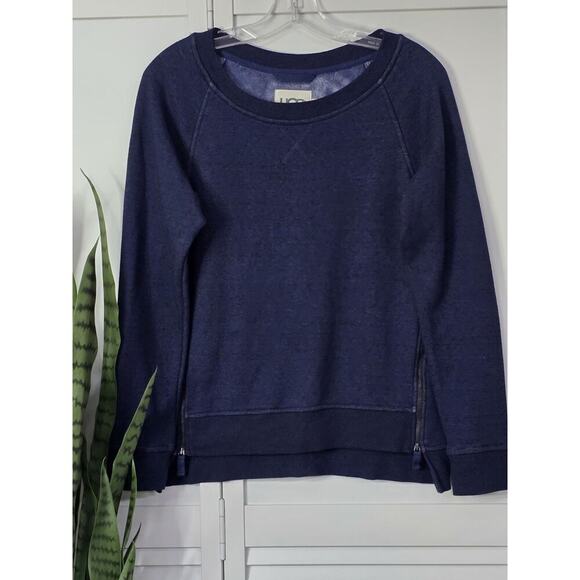 UGG AUSTRALIA Womens Navy MORGAN Zipper Raglan Sleeve Sweatshirt Top Small - Picture 1 of 6